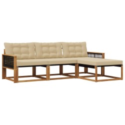 Ensemble de canapés d'extérieur 4 pcs Naturel et Beige 629212629212