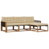 Ensemble de canapés d'extérieur 4 pcs Naturel et Beige 629212629212