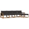Ensemble de canapés d'extérieur 5 pcs Naturel et noir 629215629215