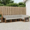 Ensemble de canapés d'extérieur 5 pcs Naturel et gris clair 629216629216