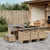Ensemble à manger de jardin et coussins 11 pcs mélange beige 629220629220