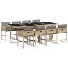 Ensemble à manger de jardin et coussins 9 pcs mélange beige 629221629221