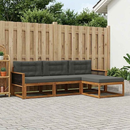 Ensemble de canapés d'extérieur 4 pcs Naturel et Anthracite 629223629223