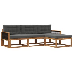 Ensemble de canapés d'extérieur 4 pcs Naturel et Anthracite 629223629223