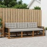 Ensemble de canapés d'extérieur 3 pcs Naturel et gris clair 629225629225