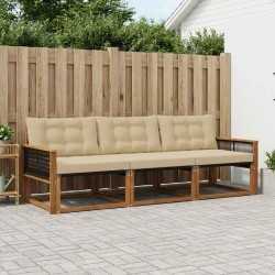 Ensemble de canapés d'extérieur 3 pcs Naturel et Beige 629226629226