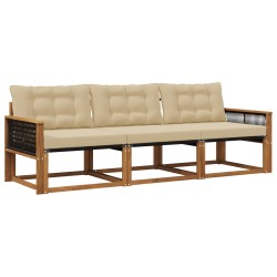 Ensemble de canapés d'extérieur 3 pcs Naturel et Beige 629226629226