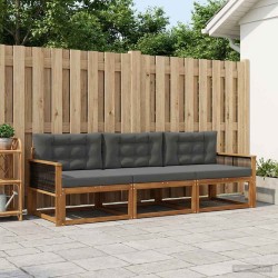 Ensemble de canapés d'extérieur 3 pcs Naturel et Anthracite 629229629229