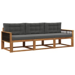 Ensemble de canapés d'extérieur 3 pcs Naturel et Anthracite 629229629229
