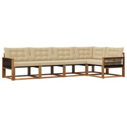 Ensemble de canapés d'extérieur 5 pcs Naturel et Beige 629233629233