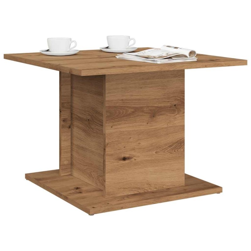Table basse chêne artisanal 55,5x55,5x40 cm bois d'ingénierie 629235629235