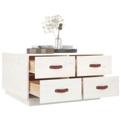 Table basse Blanc 80x80x45 cm Bois massif de pin 629236629236