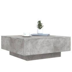 Table basse avec lumières LED gris béton 80x80x31 cm 629238629238