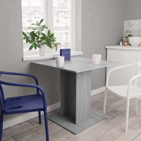 Table à dîner Sonoma gris 80x80x75 cm Bois d'ingénierie 629240629240