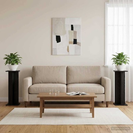 Support de Plante 2 pcs Chêne Noir 25 x 25,5 x 80,5 cm 629241629241