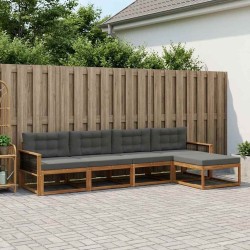 Ensemble de canapés d'extérieur 5 pcs Naturel et Anthracite 629245629245
