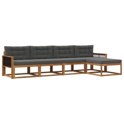 Ensemble de canapés d'extérieur 5 pcs Naturel et Anthracite 629245629245