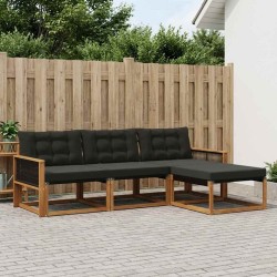 Ensemble de canapés d'extérieur 4 pcs Naturel et noir 629250629250