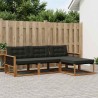 Ensemble de canapés d'extérieur 4 pcs Naturel et noir 629250629250