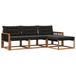 Ensemble de canapés d'extérieur 4 pcs Naturel et noir 629250629250