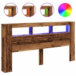 Tête de lit à LED vieux bois 200x18,5x103,5cm bois d'ingénierie 629261629261