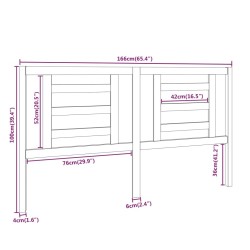 Tête de lit Blanc 166x4x100 cm Bois de pin massif 629265629265