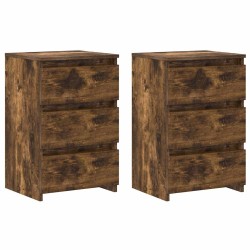 Tables de chevet 2pcs Chêne fumé 40x35x62,5cm Bois d'ingénierie 629268629268