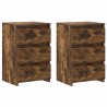 Tables de chevet 2pcs Chêne fumé 40x35x62,5cm Bois d'ingénierie 629268629268