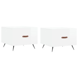 Tables basses 2 pcs blanc brillant 50x50x40cm bois d'ingénierie 629270629270