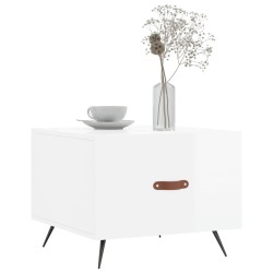 Tables basses 2 pcs blanc brillant 50x50x40cm bois d'ingénierie 629270629270
