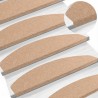 Tapis d'escalier auto-adhésifs 15 pcs Beige 80 x 28 x 3,5 cm 629272629272