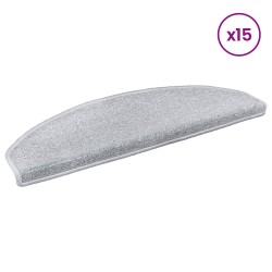 Tapis d'escalier auto-adhésifs 15 pcs Gris clair 629273629273