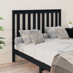 Tête de lit Noir 146x6x101 cm Bois massif de pin 629277629277