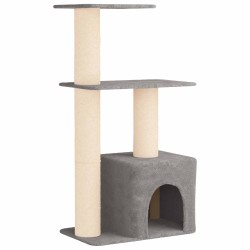 Arbre à chat avec poteaux à griffer en sisal Gris clair 133 cm 629282629282