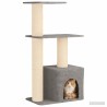 Arbre à chat avec poteaux à griffer en sisal Gris clair 133 cm 629282629282