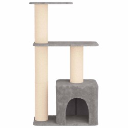 Arbre à chat avec poteaux à griffer en sisal Gris clair 133 cm 629282629282