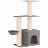 Arbre à chat avec poteaux à griffer en sisal Gris clair 133 cm 629283629283