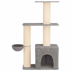Arbre à chat avec poteaux à griffer en sisal Gris clair 133 cm 629283629283