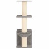Arbre à chat avec poteaux à griffer en sisal Gris clair 133 cm 629283629283