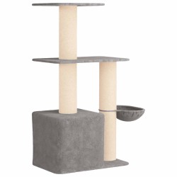 Arbre à chat avec poteaux à griffer en sisal Gris clair 133 cm 629283629283