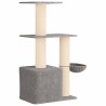 Arbre à chat avec poteaux à griffer en sisal Gris clair 133 cm 629283629283