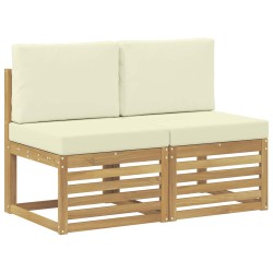 2 Pièce Sofa de milieu extérieur Bois d'Acacia Massif Blanc 629284629284
