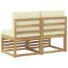 2 Pièce Sofa de milieu extérieur Bois d'Acacia Massif Blanc 629284629284