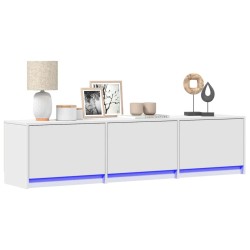 Meuble TV avec LED Blanc 165 x 34 x 40 cm Bois d'ingénierie 629287629287