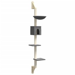 Arbre à chat mural avec griffoir gris foncé 187 cm 629292629292