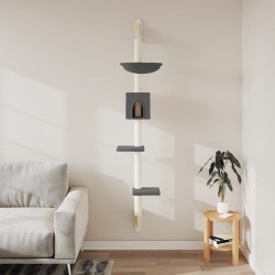Arbre à chat mural avec griffoir gris foncé 187 cm 629292629292