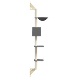 Arbre à chat mural avec griffoir gris foncé 187 cm 629292629292