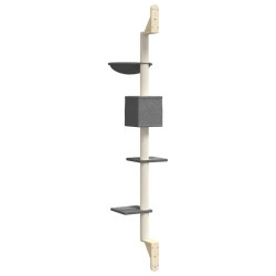 Arbre à chat mural avec griffoir gris foncé 187 cm 629292629292