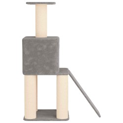 Arbre à chat avec poteaux à griffer en sisal Gris clair 146 cm 629293629293