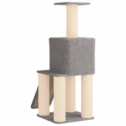 Arbre à chat avec poteaux à griffer en sisal Gris clair 146 cm 629293629293